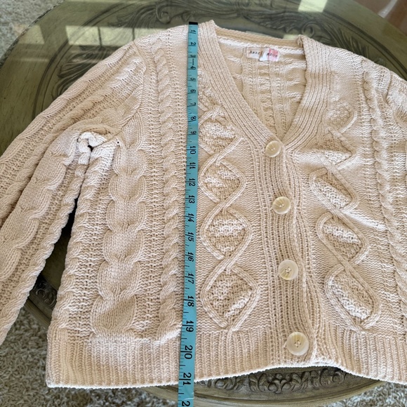 Hazel Moon Cable Knit Button Cardigan Sweater Women's Sz Small Cream Cottagecore - Picture 10 of 10
